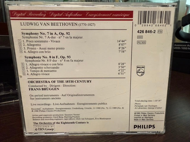 Beethoven - Frans Brüggen - Symphonies Nos. 7 & 8 (CD)