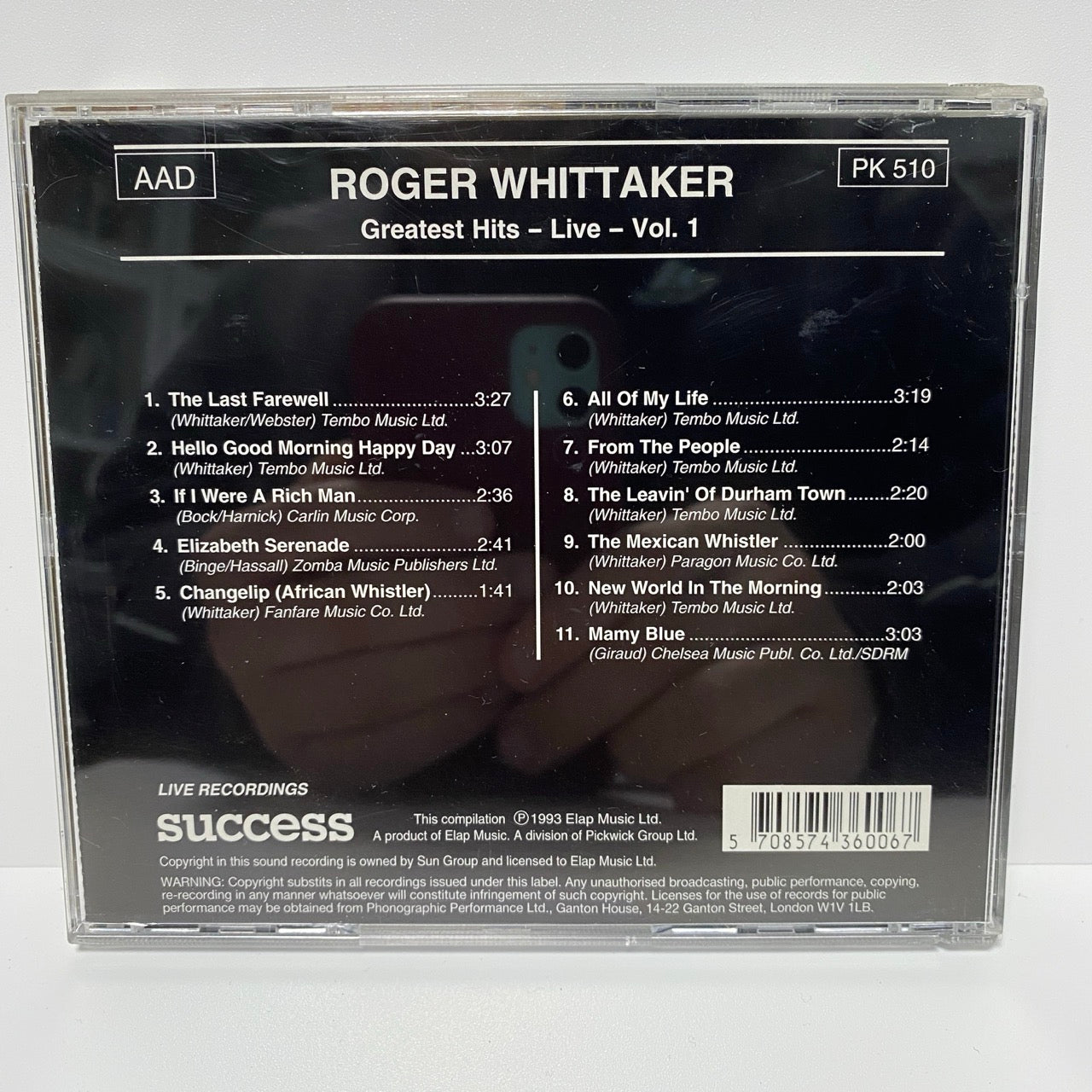 Roger Whittaker - Greatest Hits - Vol. 1 Live (CD)