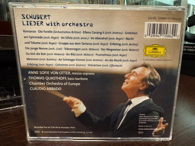 Schubert - Anne Sofie Von Otter, Thomas Quasthoff, Claudio Abbado - Lieder With Orchestra (CD)