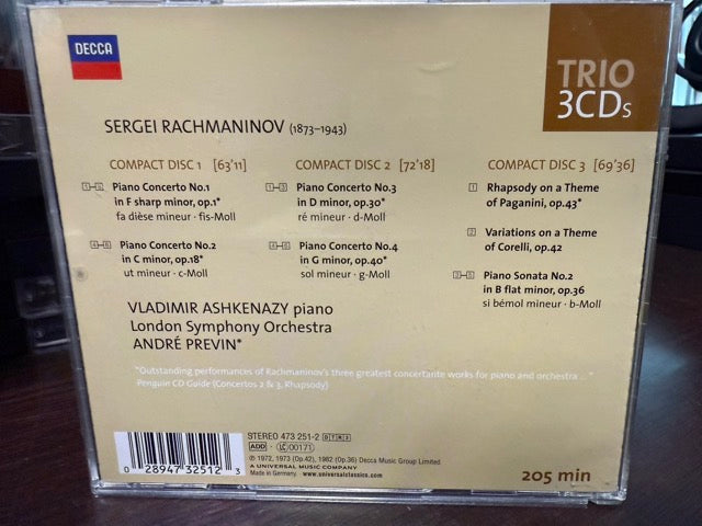 Rachmaninov - Vladimir Ashkenazy, André Previn - Complete Piano Concertos (3xCD)