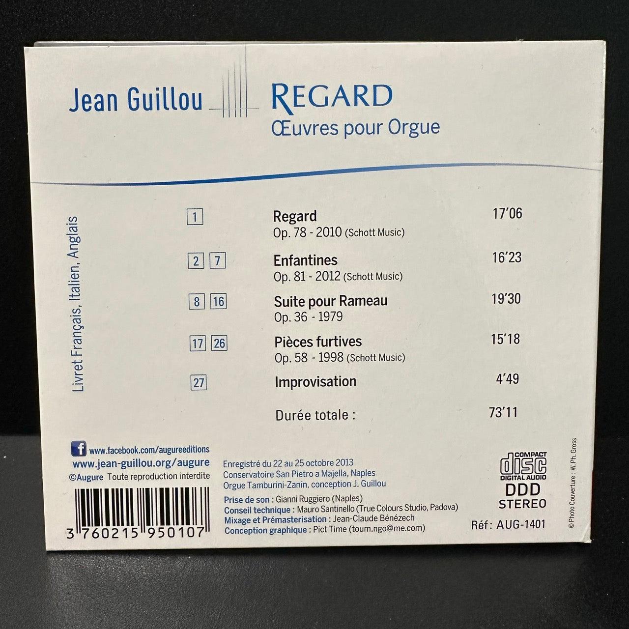 Jean Guillou - Regard, Œuvres Pour Orgue (CD)